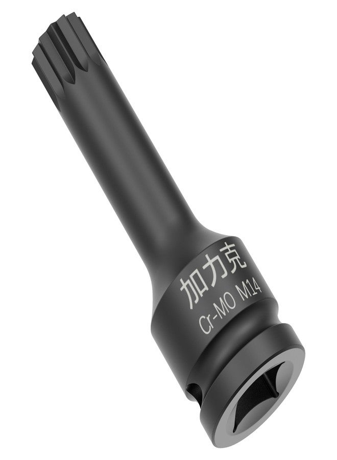 FOCMKEAS 1/2 بوصة محرك x M14 (14 مم) مقبس بت مربع ثلاثي XZN Impact، محول مقبس مفك براغي بطول متري، طول 3 بوصات، فولاذ CR-MO، هيكل من قطعة واحدة، أسود - Image 1