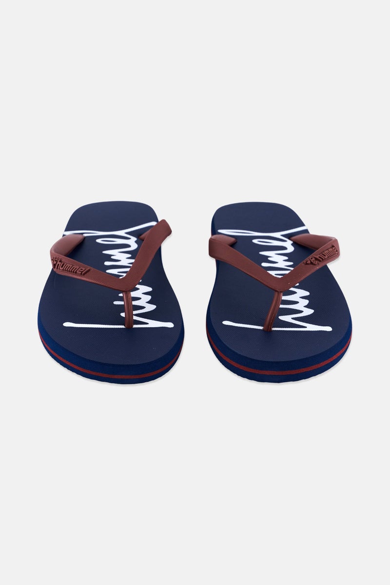 Hummel Men Brand Logo Flip Flop Slippers, Navy - Image 4