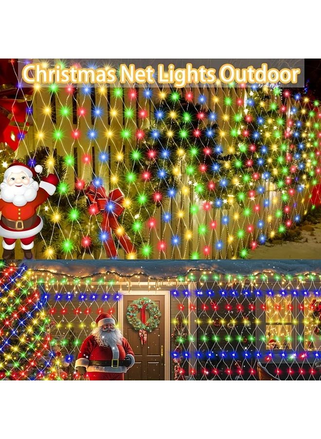 1pc 96LEDs Solar Mesh Light Warm White 8 Modes IP44 Outdoor Garden Party Christmas Decoration - Image 3