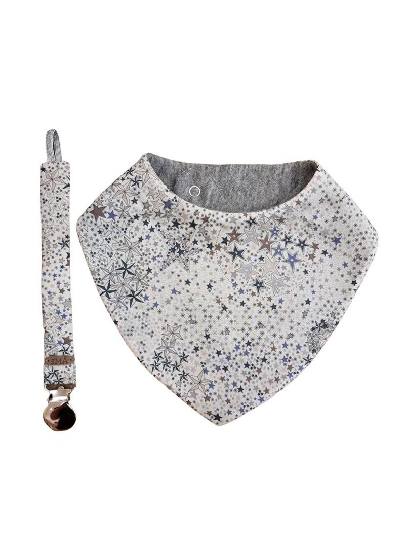 SMA BIBS x LIBERTY Pacifier Clip Liberty gift pack - bib and pacifier clip - Anti-lost clip Anti-drop Chain Universal Pacifiers Teether Holder and cotton bib for babies - Image 1