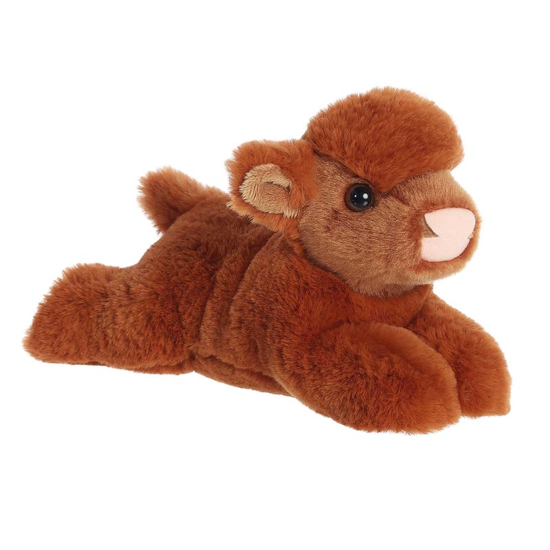 Aurora Adorable Mini Flopsie Highland Cow Calf Stuffed Animal - Playful Ease - Timeless Companions - Brown 8 Inches - Image 1