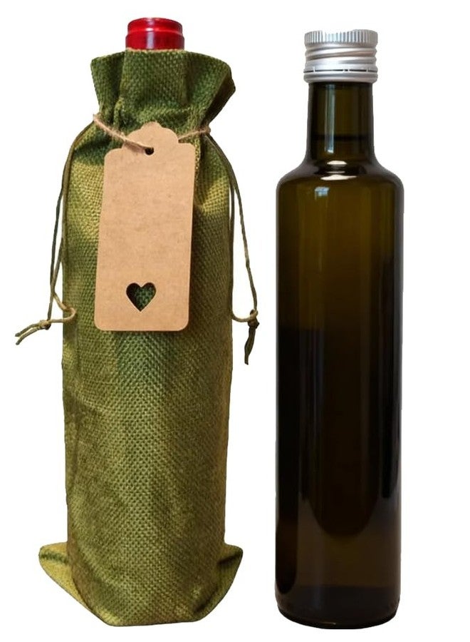 Tiwerlfe Pack of 12 Premium Burlap Wine Olive oil Gift Bag Set with Gift Tags – Reusable Drawstring Jute Covers Ideal for Christmas, Weddings, Parties, Blind Tastings, Travel, and Home Storage（Green） - Image 5