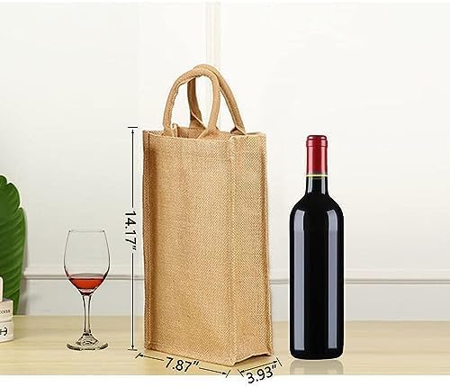 SHIBUI Eco-Friendly Jute Water Bottle Carry Bag: Dual Compartment Design, Reusable and Sustainable. Suitable for Gifting Purpose. (Bottle Bags, Pack of 4) - Image 4