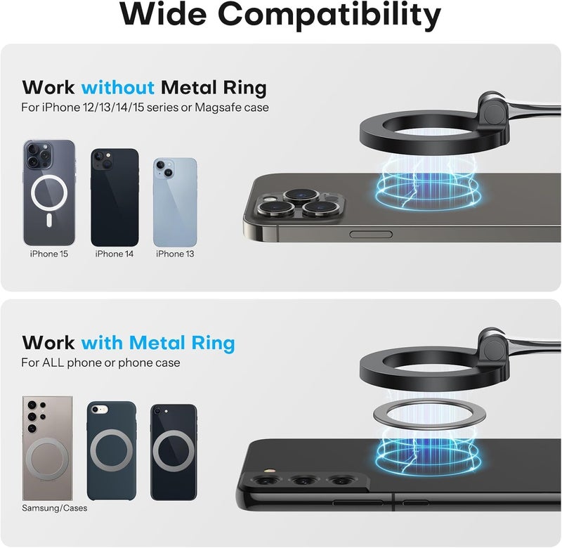 FKU Magnetic Airplane Phone Holder, 360°Rotating Foldable Mobile Stand, Plane Travel Essential Accessories for iPhone 16-12 Pro Max/Magsafe Case (Magnetic Airplane Phone Holder) - Image 3