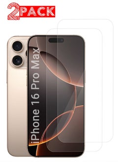 (for iPhone 16 Pro Max ) 2Packs Premium Tempered Glass Screen Protector Ultra Clear Scratch Resistant Easy Installation / Clear