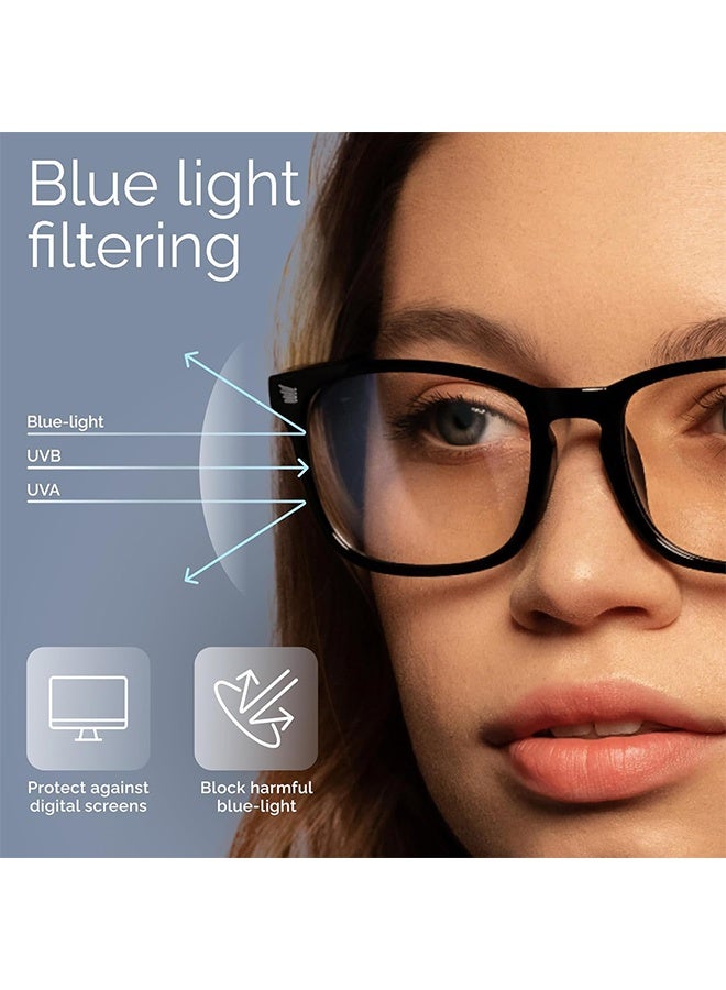 JS Blue Light Glasses for Men and Women, Filter Blue-Light Blocking Eyeglasses, Ultra Light Reading TV PC Phone Computer, Fashion Gaming Eye Glasses - Image 2