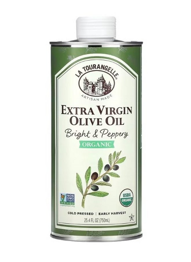 La Tourangelle Organic Extra Virgin Olive Oil Bright and Peppery 25.4 fl oz 750 ml  - Image 1