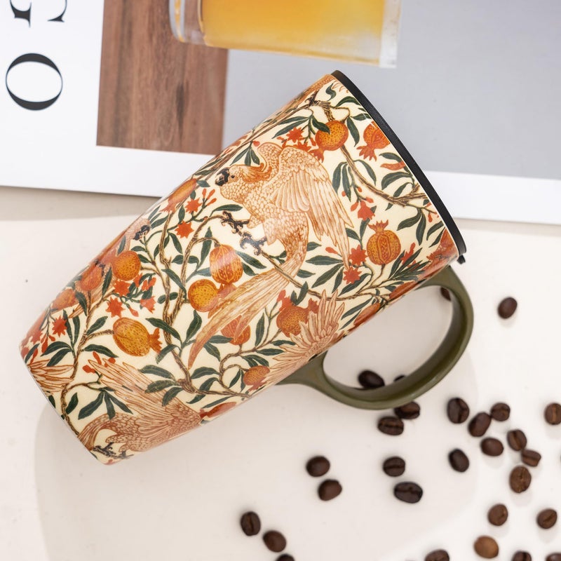 Topadorn 17oz Ceramic Travel Coffee Mug with Sealed Lid Tea Cup with Color Box, Microwave & Dishwasher Safe, Unique Coffee Mug for Latte & Hot Chocolate, Red - Image 2