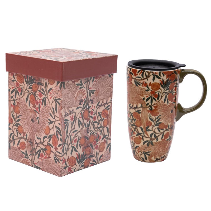 Topadorn 17oz Ceramic Travel Coffee Mug with Sealed Lid Tea Cup with Color Box, Microwave & Dishwasher Safe, Unique Coffee Mug for Latte & Hot Chocolate, Red - Image 1