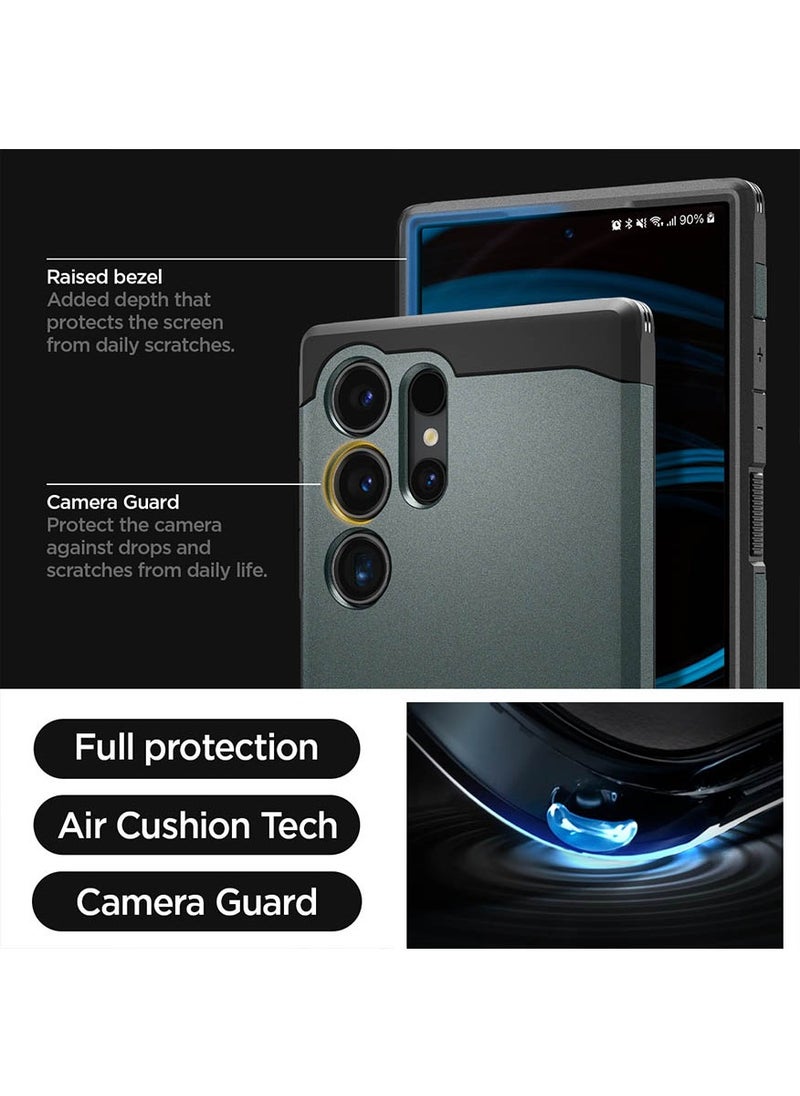 Spigen - Tough Armor for Samsung Galaxy S24 ULTRA case cover with Extreme Impact Foam - Abyss Green - Image 1