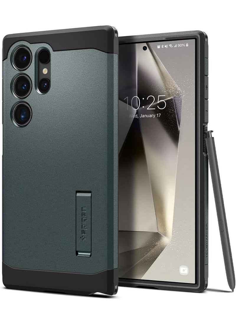 Spigen - Tough Armor for Samsung Galaxy S24 ULTRA case cover with Extreme Impact Foam - Abyss Green - Image 1