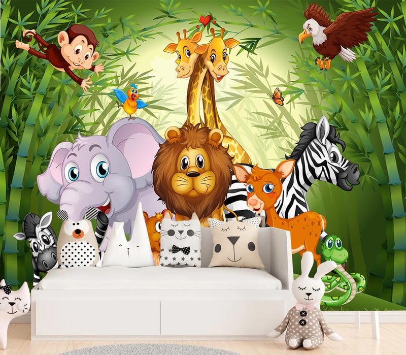 DECOR PRODUCTION All Your Design Cartoon Design Kids Theme Vinyl Poster Animals Wallpaper Wall Sticker for Home Decor, Living Room, Bedroom,Kids Room, Play Room (Self Adhesive Vinyl, 3x4 feet i.e 36x48 inch)_05c - Image 2