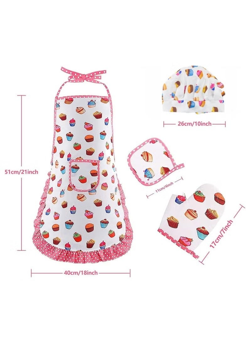 Arabest Montessori Kids Cooking Baking Set,Kids Chef Outfit Set 20PCS Includes Chef Hat,Apron Mitt&Utensil for Little Girls Boys,Children Dress up Pretend Gift Chef Role Play Costume Set for Toddlert/Age 3-8  - Image 5