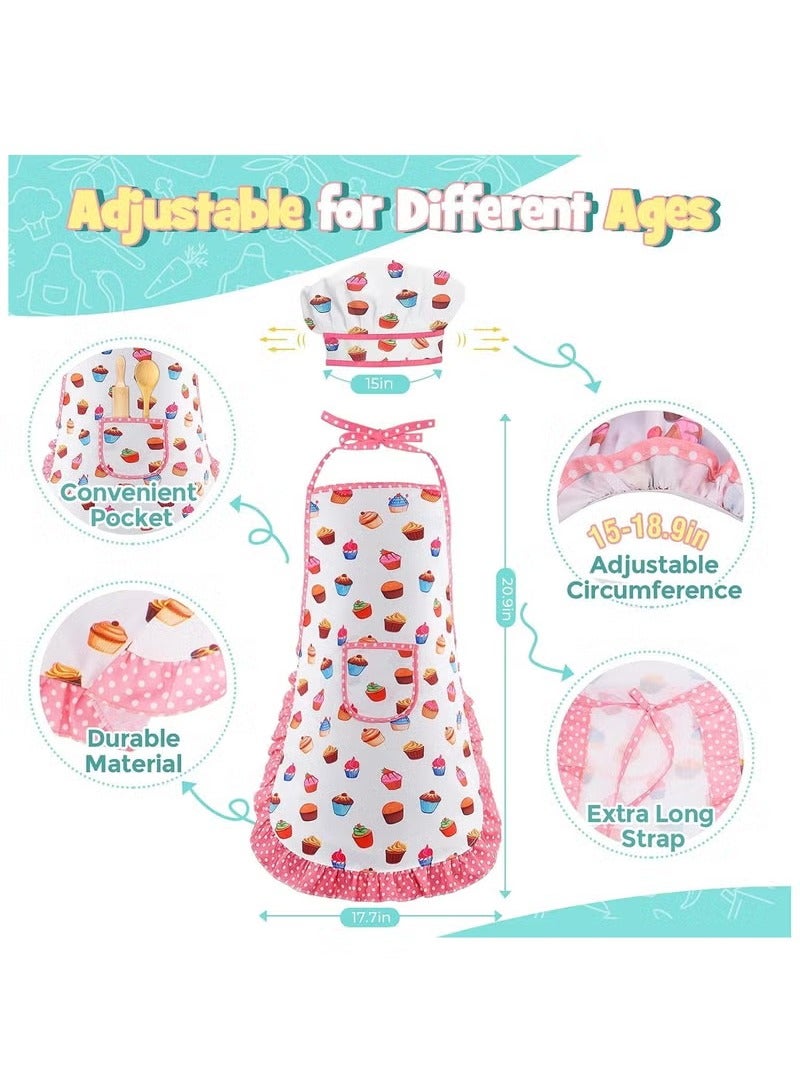 Arabest Montessori Kids Cooking Baking Set,Kids Chef Outfit Set 20PCS Includes Chef Hat,Apron Mitt&Utensil for Little Girls Boys,Children Dress up Pretend Gift Chef Role Play Costume Set for Toddlert/Age 3-8  - Image 4