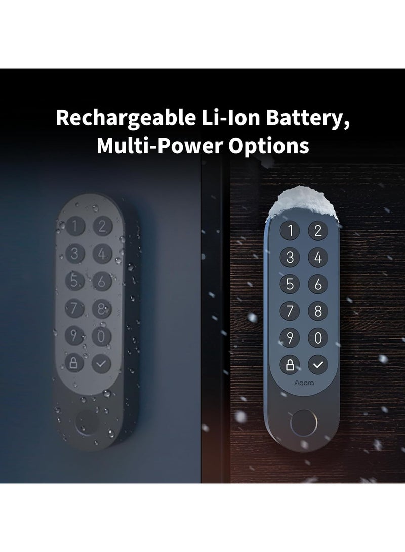 Aqara Smart Lock U200 – Black | Auto-Lock, Silent Motor, Door Status Alert, IPX5 Waterproof, Wide Access Support - Image 2