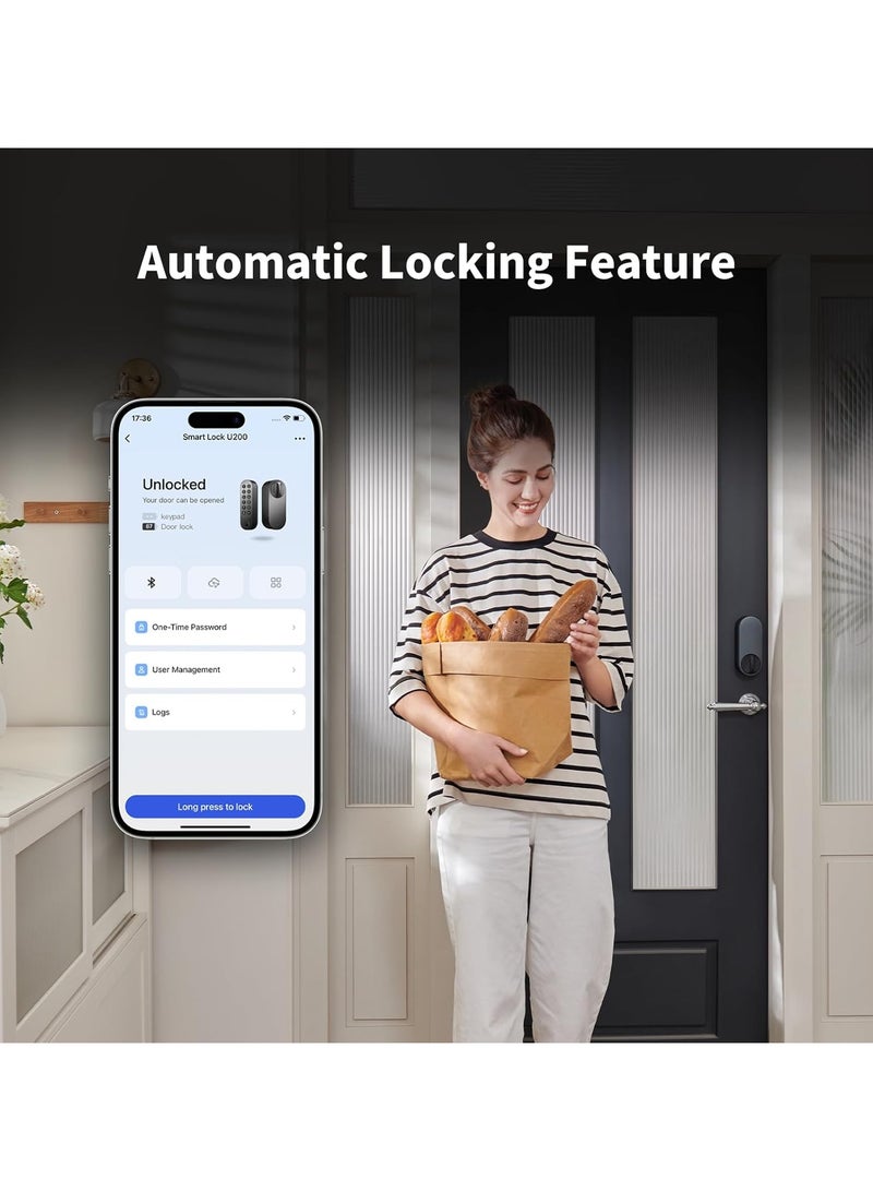 Aqara Smart Lock U200 – Black | Auto-Lock, Silent Motor, Door Status Alert, IPX5 Waterproof, Wide Access Support - Image 4