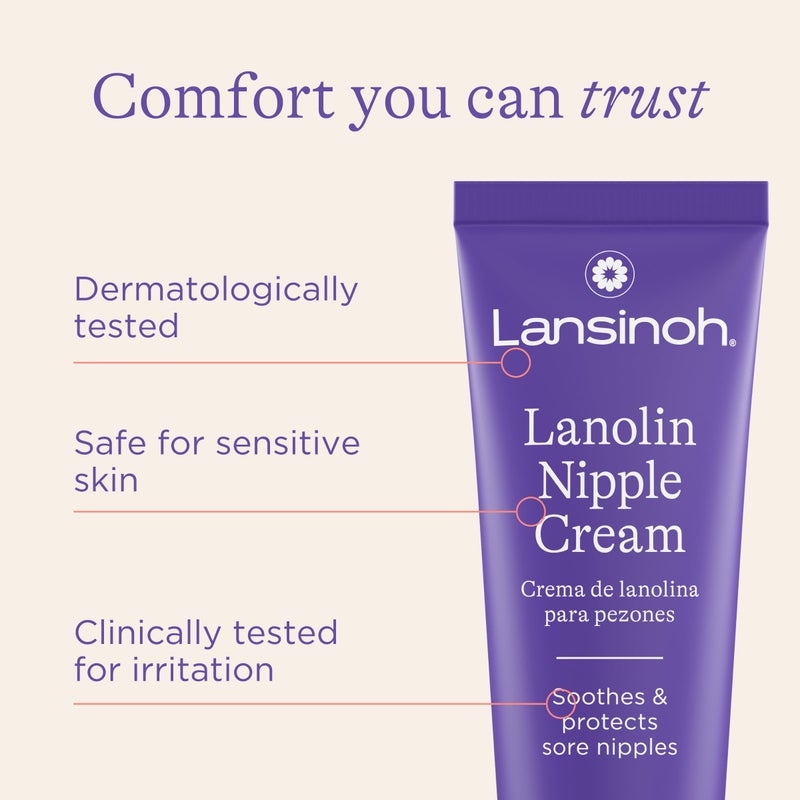Lansinoh Lanolin Nipple Cream Safe for Breastfeeding Baby, 100% Natural Nipple Butter for Mom, Breastfeeding Essentials, 1.41 Ounces (2 Pack) - Image 5