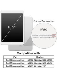 LCYLJGY Case for iPad 10.2-Inch (9th/8th/7th Generation 2021/2020/2019) with Pencil Holder Clear Transparent Back Shell Slim Stand Shockproof Tablet Cover Auto Wake/Sleep  - Image 2