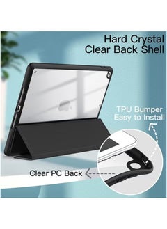 LCYLJGY Case for iPad 10.2-Inch (9th/8th/7th Generation 2021/2020/2019) with Pencil Holder Clear Transparent Back Shell Slim Stand Shockproof Tablet Cover Auto Wake/Sleep  - Image 3