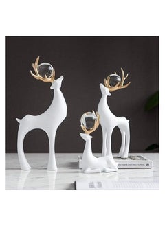 ba9ma Ba9ma, a luxurious resin gazelle set, three pieces of decor! Add a touch of luxury and elegance to your decor with the white three-piece gazelle set.  - Image 2