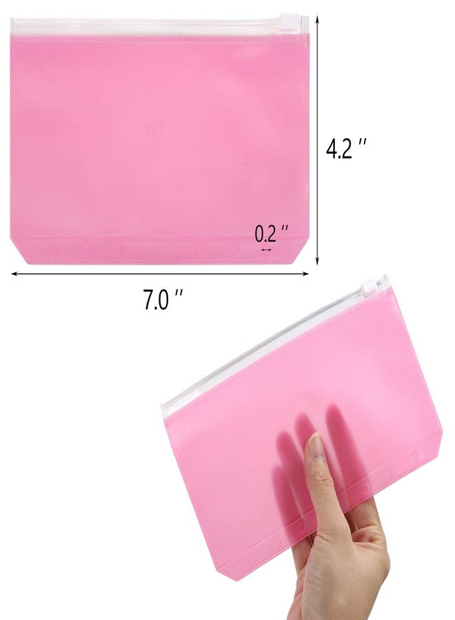 acDesign 24Pcs A6 Binder Pockets 6 Holes Zipper Binder Pouch for Cash,ID Card,Credit Card, 8 Colors - Image 2