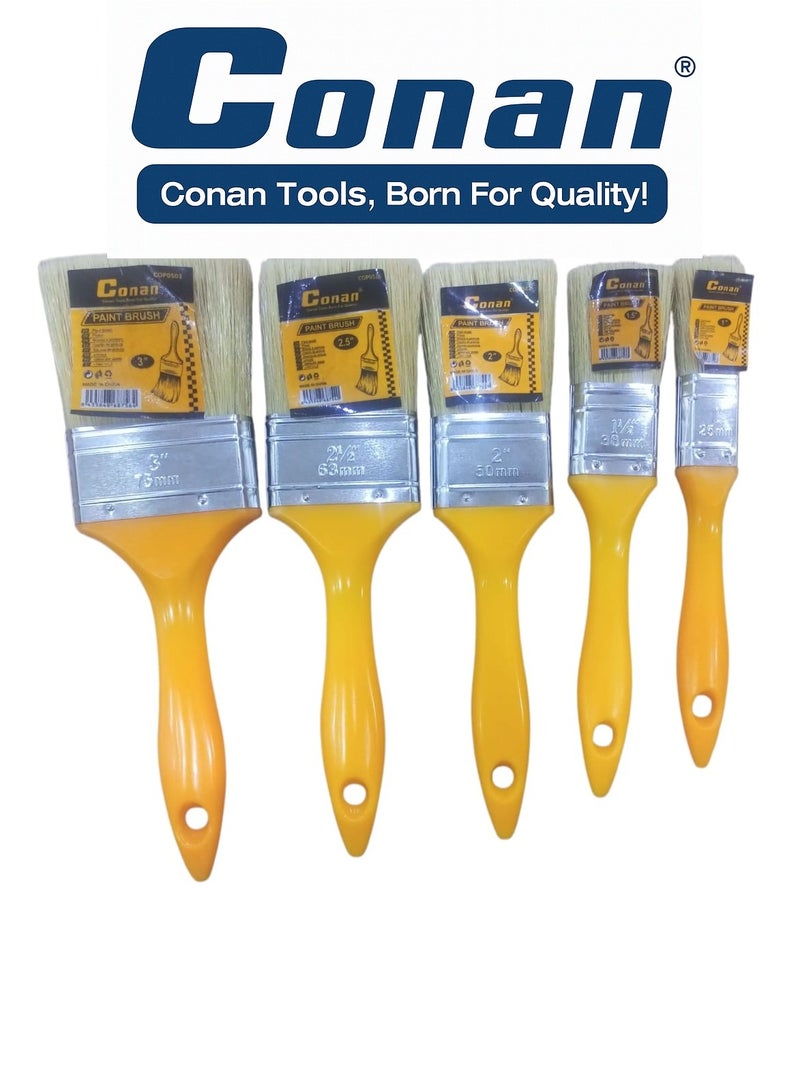 Conan 5 Pcs – Conan Paint Brush Set (3"–2.5"–2"–1.5"–1") for Walls, Wood & Trim – Models COP0503 / COP0525 / COP0502 / COP0515 / COP0501 - Image 1