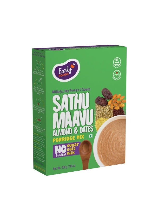 early FOODS Sathu Maavu with Almonds & Dates No added sugar, No Salt, No Milk Porridge Mix - Image 1