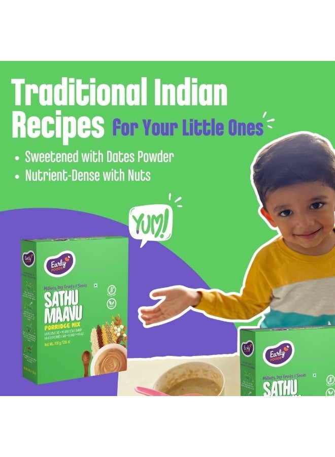 early FOODS Sathu Maavu with Almonds & Dates No added sugar, No Salt, No Milk Porridge Mix - Image 5