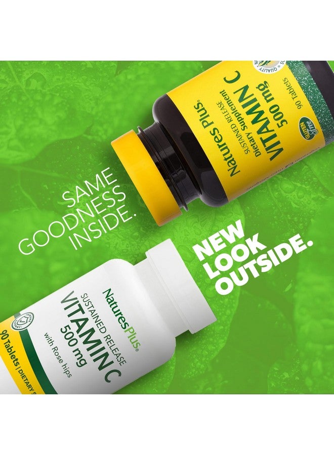 NaturesPlus Natures Plus Vitamin C with Rose HIPS - 500 mg, 90 Vegetarian Tablets - Corn-Free, Gluten-Free - 90 Servings - Image 2