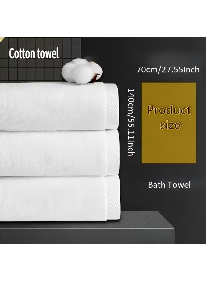 Luxury Bath Towel, 100% Combed Cotton, 650 GSM Highly Absorbent u0026 Quick Dry, Ultra-Soft Hotel Quality Bathroom Towel, 70x140 cm, White (Pack of 1) - Image 3