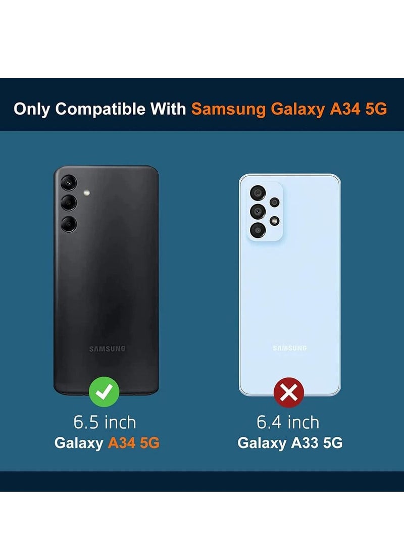 BORTONY Samsung A34 5G Case with Magnetic Car Mount Kickstand Holder Premium Silicone Vertical and Horizontal Hand Strap Grip Cover for Samsung Galaxy A34 5G - Image 2