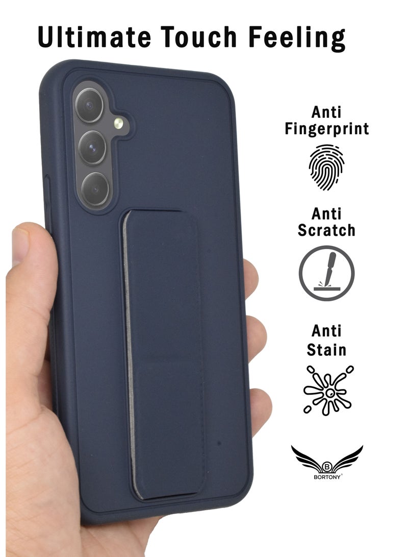 BORTONY Samsung A34 5G Case with Magnetic Car Mount Kickstand Holder Premium Silicone Vertical and Horizontal Hand Strap Grip Cover for Samsung Galaxy A34 5G - Image 5