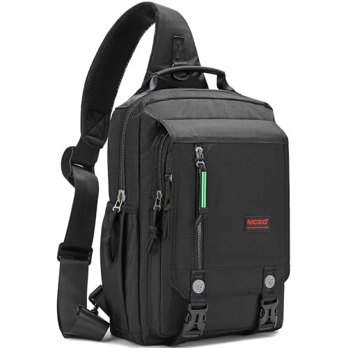 NICGID Sling Bags Chest Shoulder Backpacks, 14.1'' Laptop Backpack Crossbody Messenger Bag Travel Outdoor Men Women - Image 1