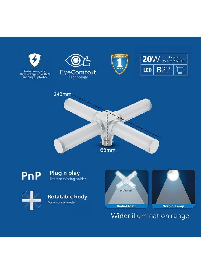 Philips Stellar Bright 20W Radial B22 LED T-Bulb,Cool Daylight, Pack of 6 - Image 2