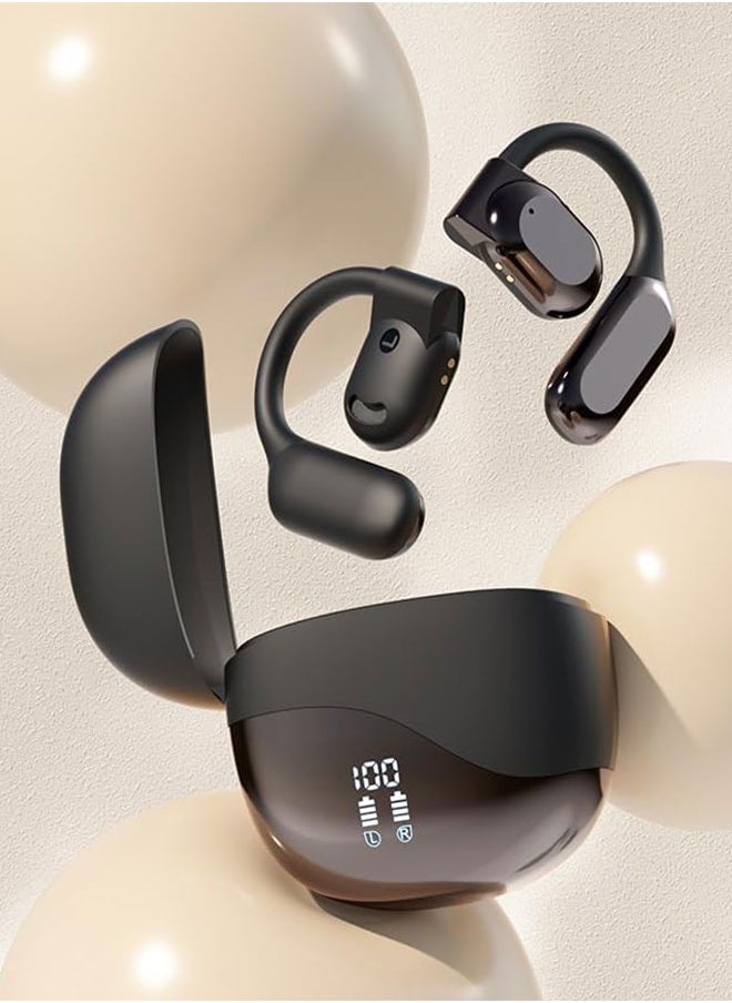 Monster - Open Bone Conduction True Wireless Bluetooth Headset, New Earbuds for Comfortable Wearing with Microphone, Noise Cancellation, Waterproof, Black - Image 1