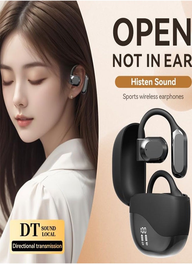 Monster - Open Bone Conduction True Wireless Bluetooth Headset, New Earbuds for Comfortable Wearing with Microphone, Noise Cancellation, Waterproof, Black - Image 1