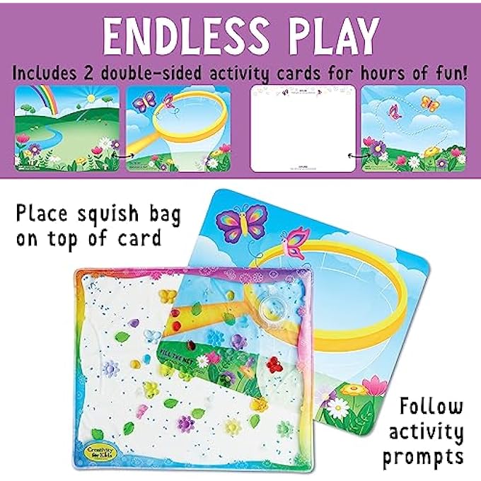 Creativity for Kids Sensory Squish Bag: Butterfly Garden - Toddler Sensory Board, Gifts and Toys for Toddlers Ages 3-5+ - Image 4