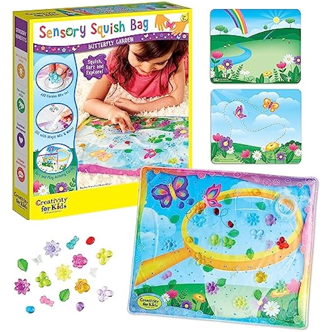 Creativity for Kids Sensory Squish Bag: Butterfly Garden - Toddler Sensory Board, Gifts and Toys for Toddlers Ages 3-5+ - Image 1