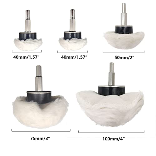 Tworider 11 pcs Buffing Wheel for Drill Buffing Pad Polishing Wheel Kits Wheel Shaped Polishing Tool for Metal Aluminum Stainless Steel Chrome Jewelry Wood Plastic Ceramic Glass etc - Image 3