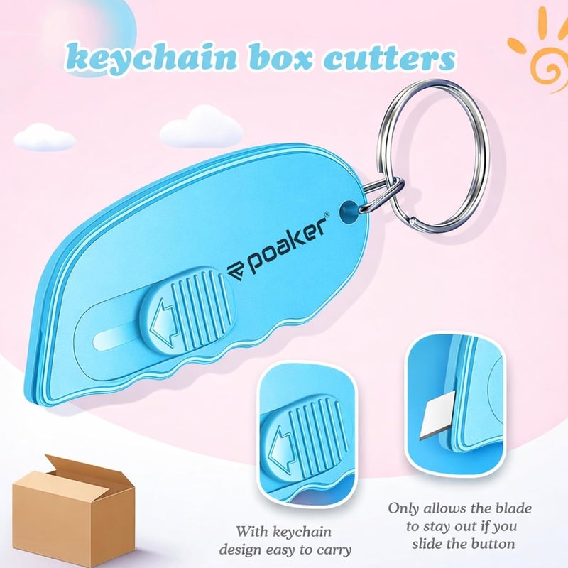 Poaker Mini Box Cutter Portable Keychain Utility Knife - Sharp Razor Carton & Cardboard Opener - Image 4