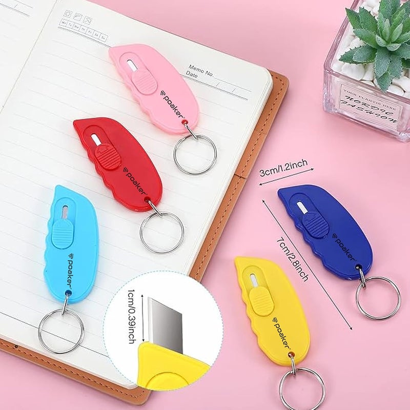 Poaker Mini Box Cutter Portable Keychain Utility Knife - Sharp Razor Carton & Cardboard Opener - Image 2
