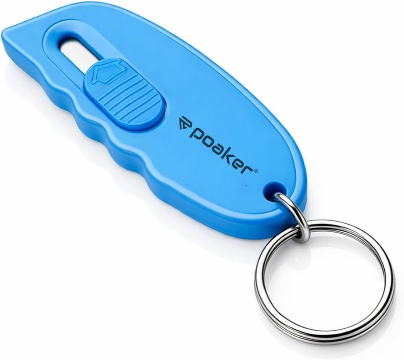Poaker Mini Box Cutter Portable Keychain Utility Knife - Sharp Razor Carton & Cardboard Opener - Image 1