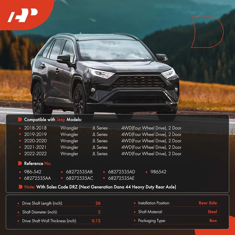 A-Premium Rear Drive Shaft Assembly for Jeep Wrangler JL - Image 2