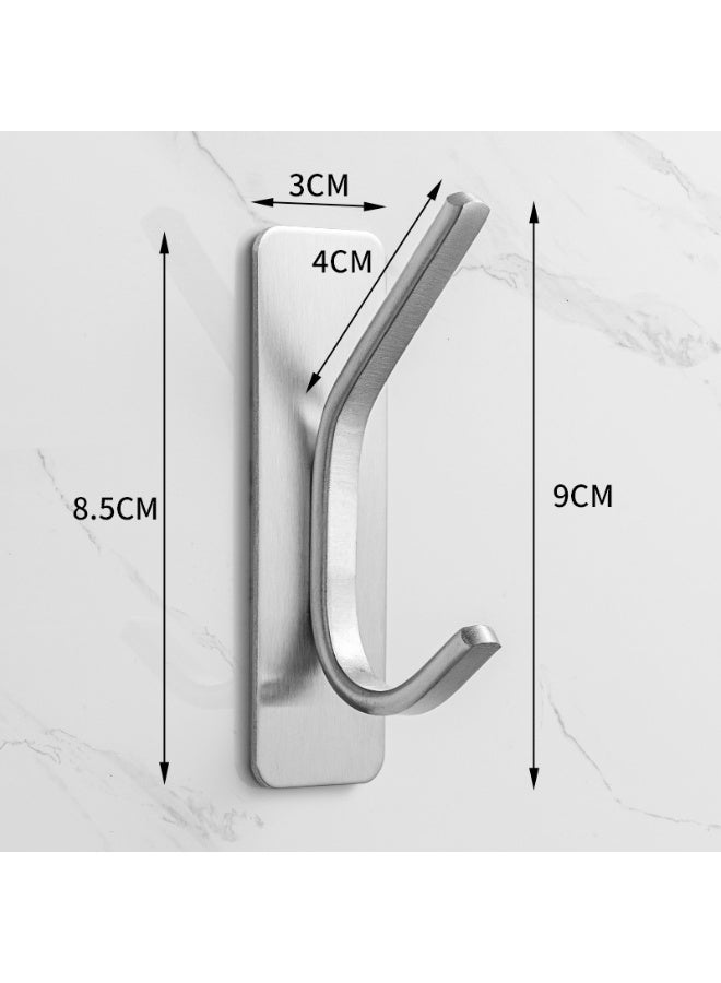 4 Piece Towel Hooks/Adhesive Hooks  Brushed Silver Wall Hooks for Hanging Coat  Hat Towel Robe Hook  Bathroom and Bedroom  Stainless Steel - Image 2