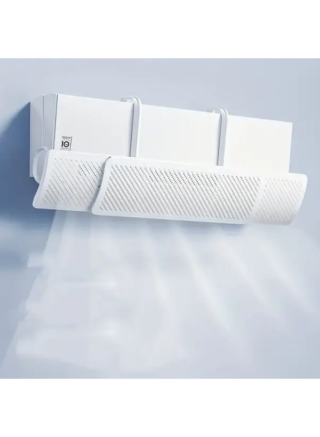White Air Conditioner Deflector Adjustable Wall Mounted Wind Screen Cover No Electricity Needed - Image 1