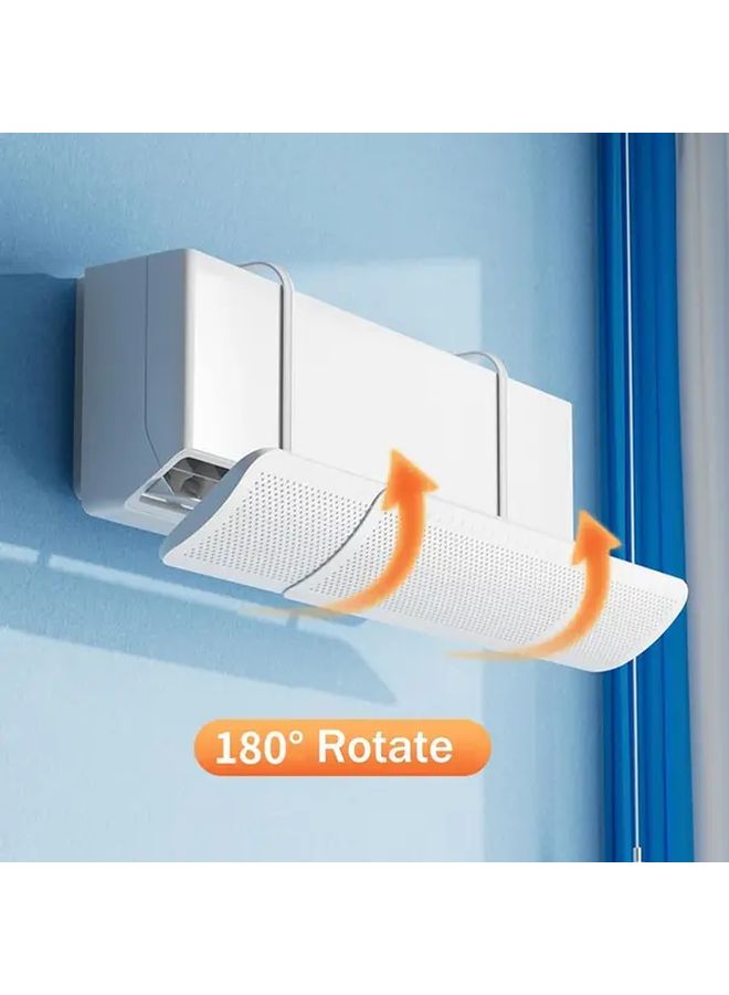 White Air Conditioner Deflector Adjustable Wall Mounted Wind Screen Cover No Electricity Needed - Image 5