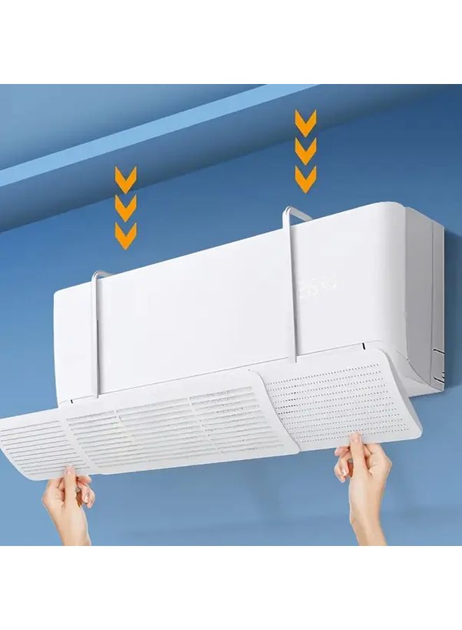 White Air Conditioner Deflector Adjustable Wall Mounted Wind Screen Cover No Electricity Needed - Image 4