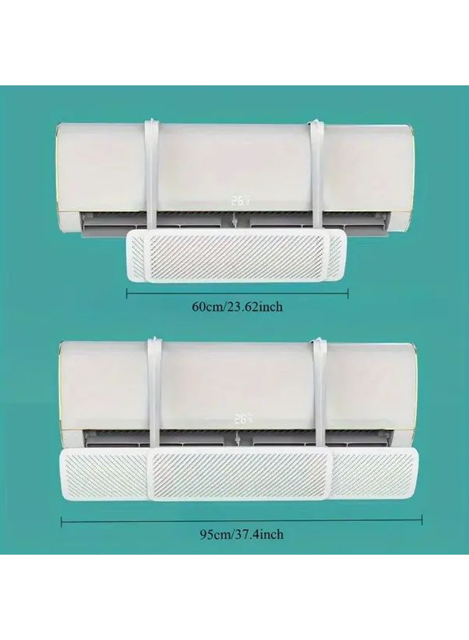 White Air Conditioner Deflector Adjustable Wall Mounted Wind Screen Cover No Electricity Needed - Image 3