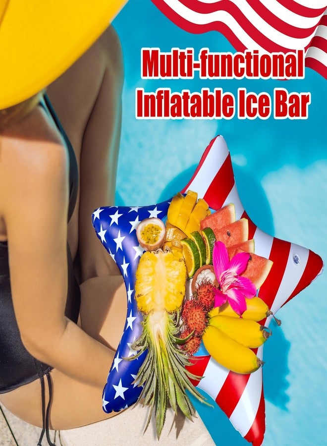 Tiangrid 4 Pcs 9.84 Inch Patriotic Inflatable Cooler 4th of July Drink Buffet Cooler Inflatable Ice Serving Bar Food Drink Containers for Independence Day Swimming Pool Party Indoor Outdoor BBQ Picnic - Image 4