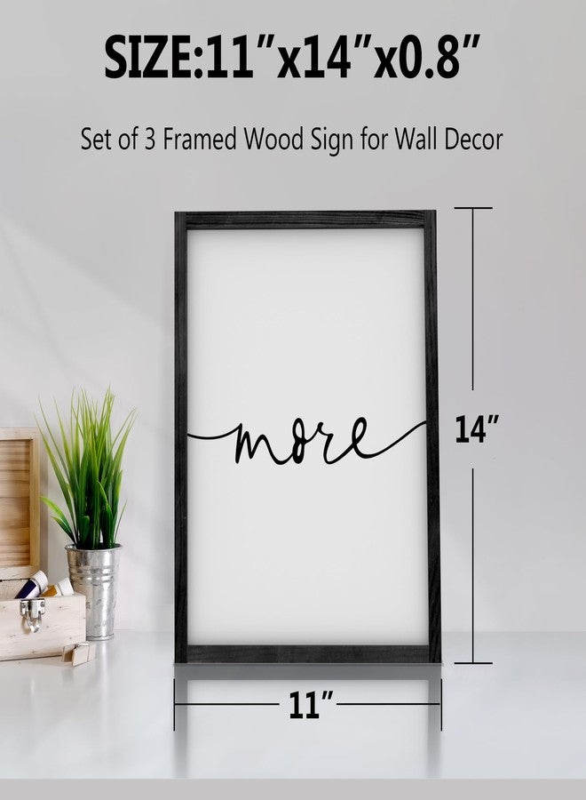 Heiple Love You More Sign Set of 3 Framed Above Bed Wall Decor Farmhouse Bedroom Decor Wood Art Rustic Master Bedroom Essentials Home Decoration (Black, 11”x14”) - Image 5